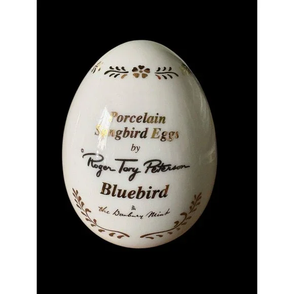 Danbury Mint Roger Tory Peterson Porcelain Songbird Egg Bluebird 1995 - Picture 5 of 6